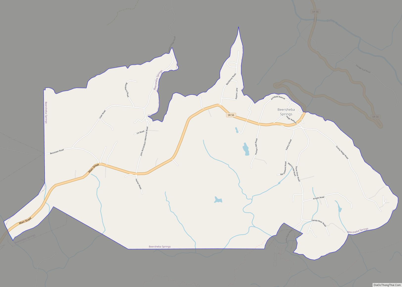 Map of Beersheba Springs town