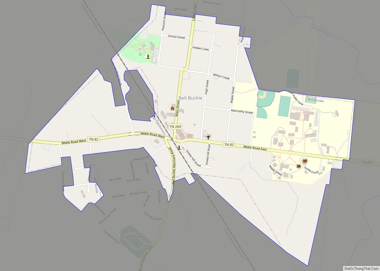 Map of Bell Buckle town