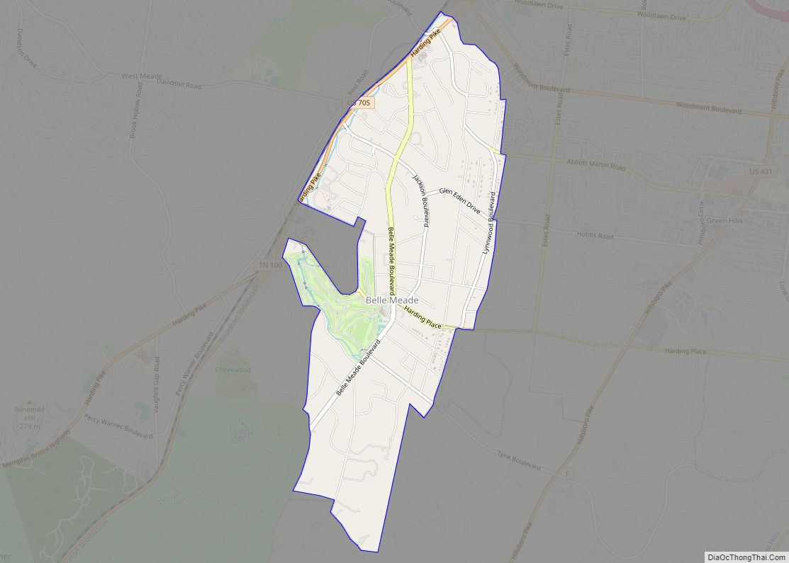 Map of Belle Meade city
