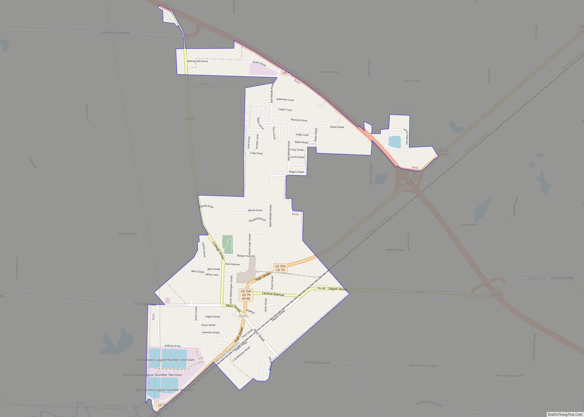 Map of Bells city