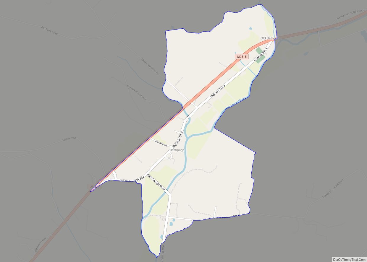 Map of Bethpage CDP, Tennessee