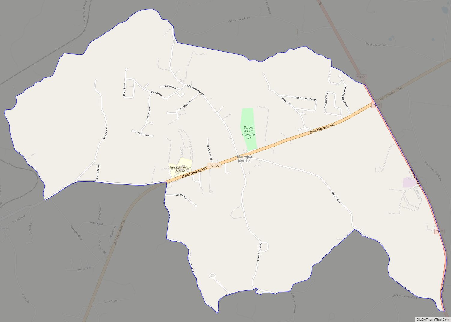 Map of Bon Aqua Junction CDP
