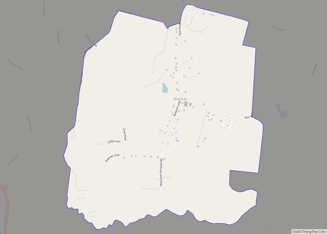 Map of Bowman CDP, Tennessee
