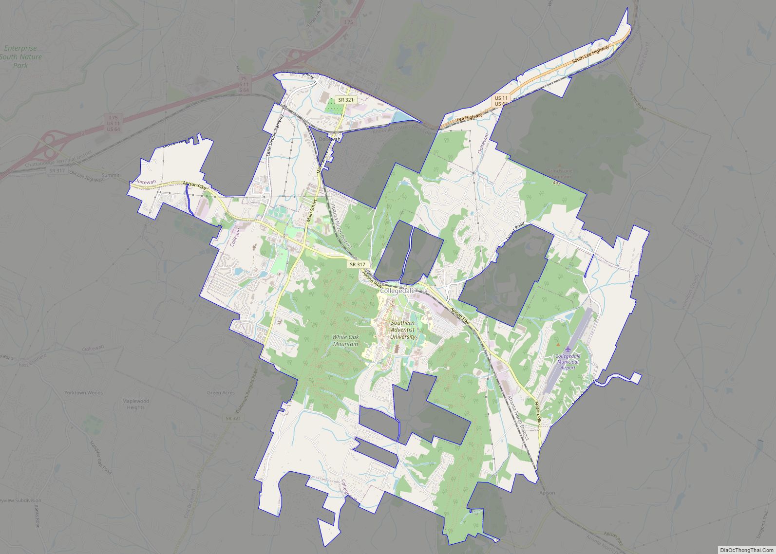 Map of Collegedale city