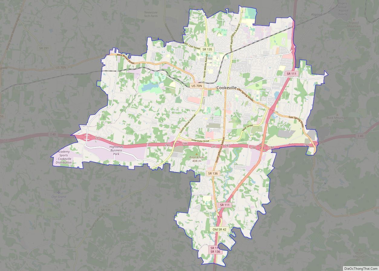 Map of Cookeville city