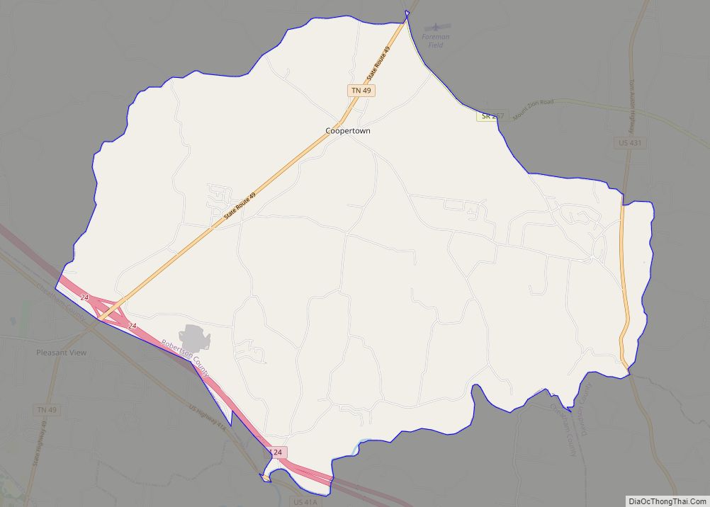 Map of Coopertown town