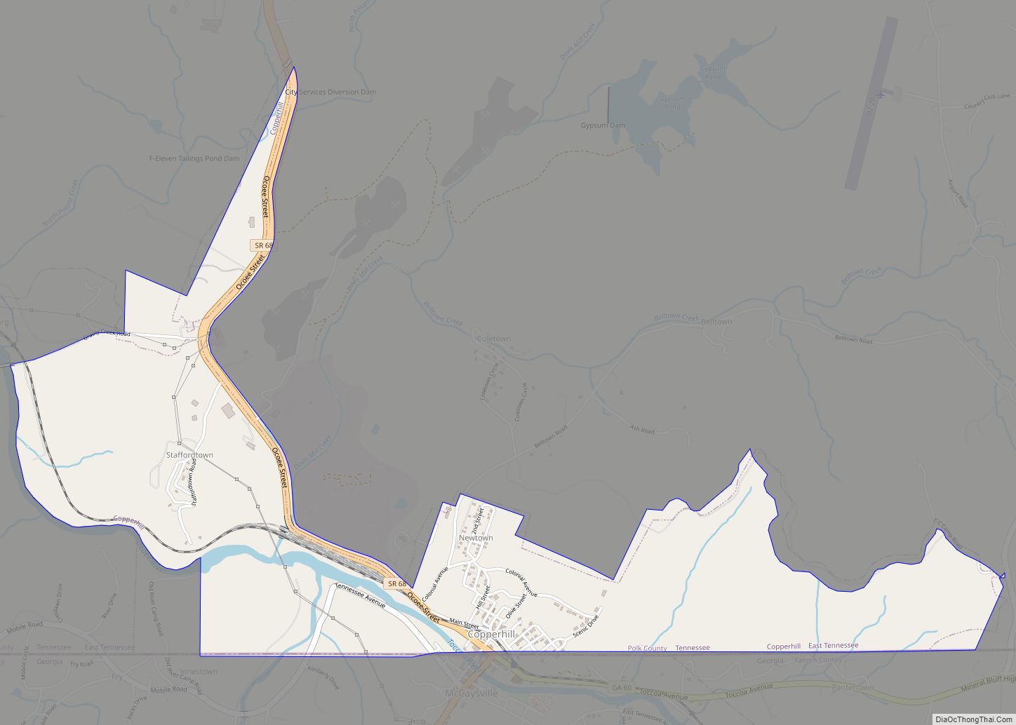 Map of Copperhill city