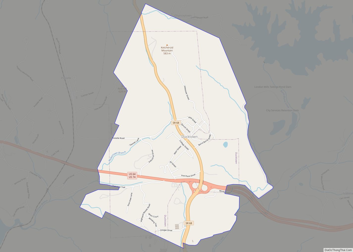 Map of Ducktown city
