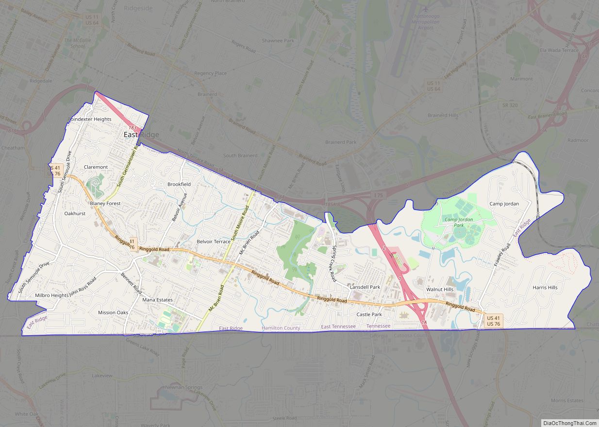 Map of East Ridge city