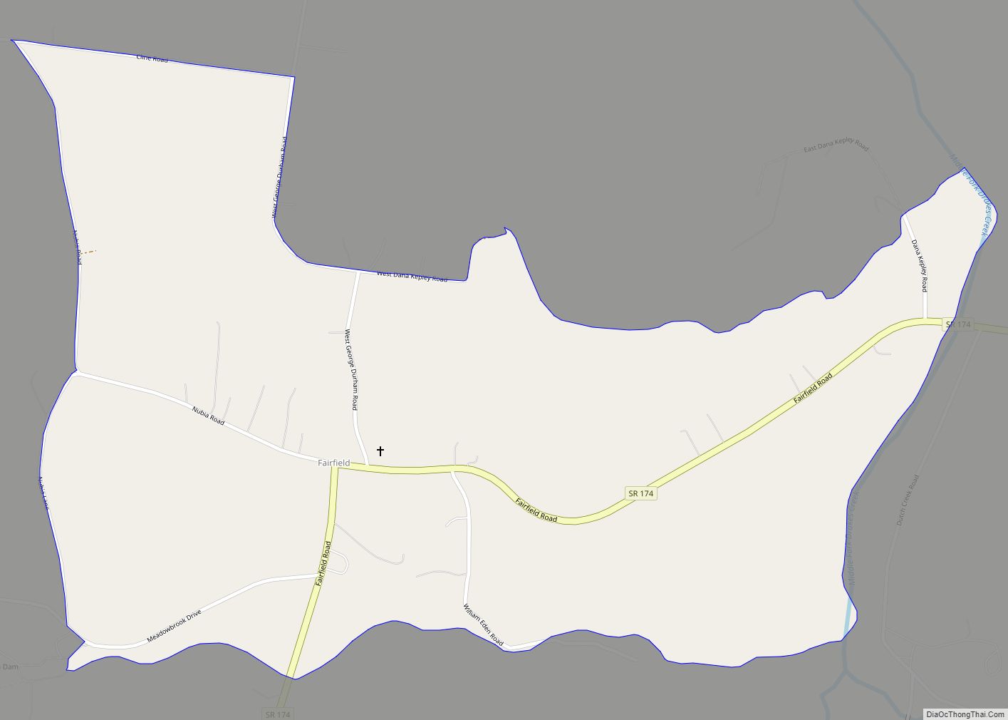 Map of Fairfield CDP, Tennessee