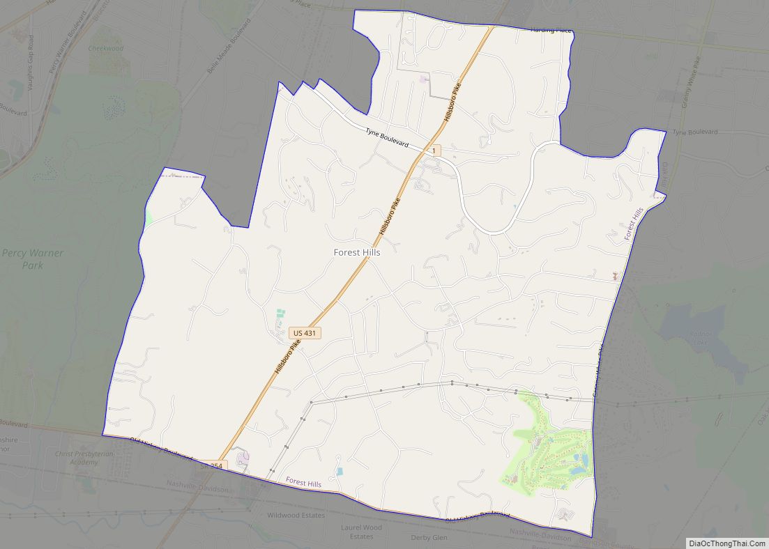 Map of Forest Hills city, Tennessee