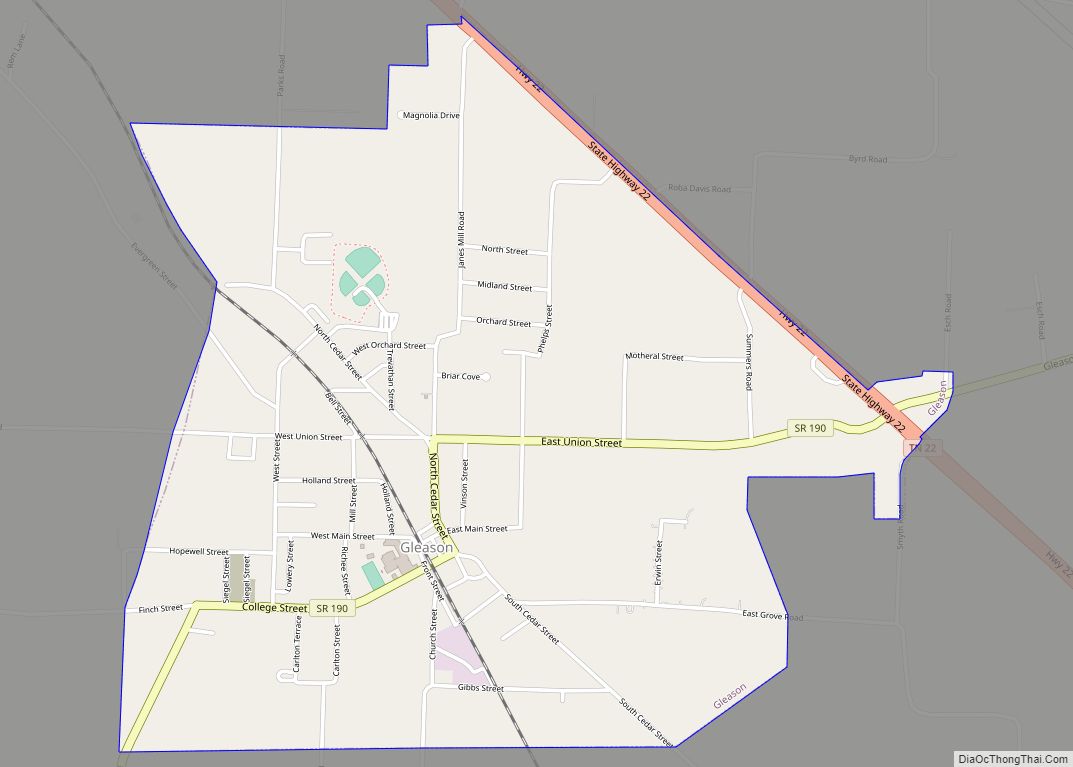 Map of Gleason town
