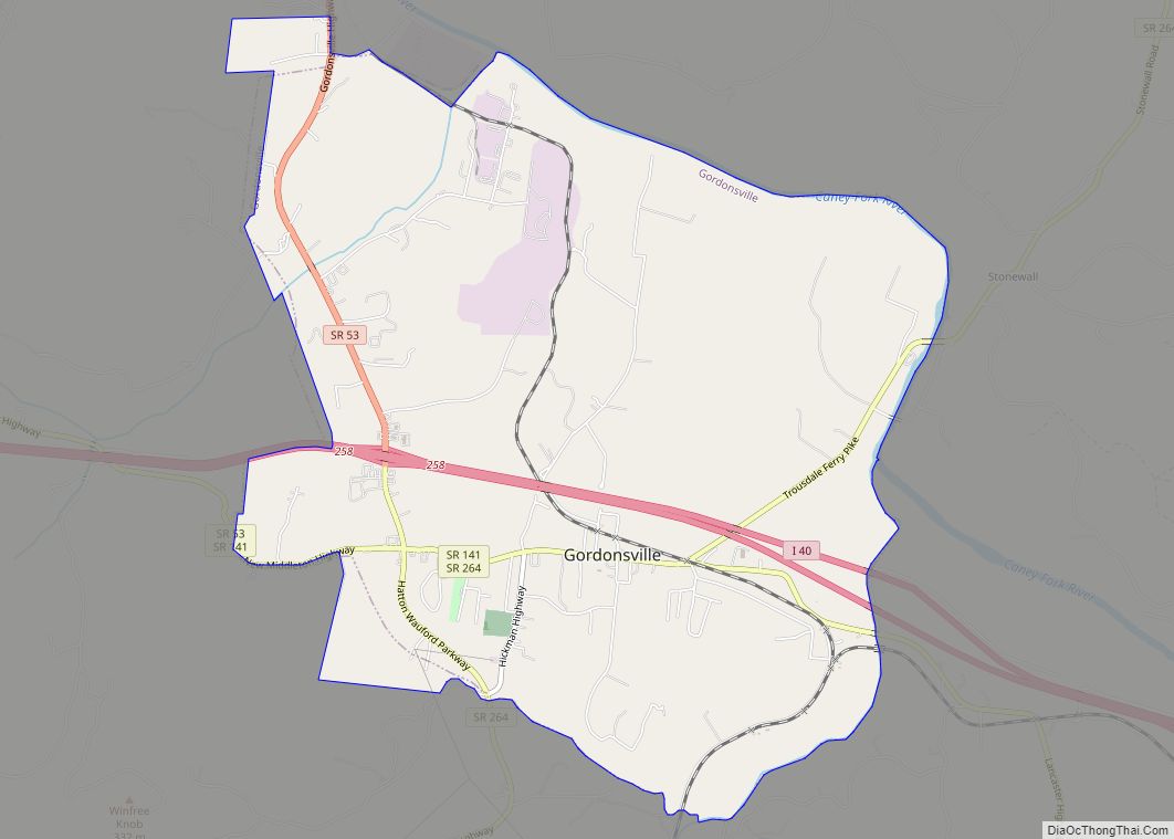 Map of Gordonsville town