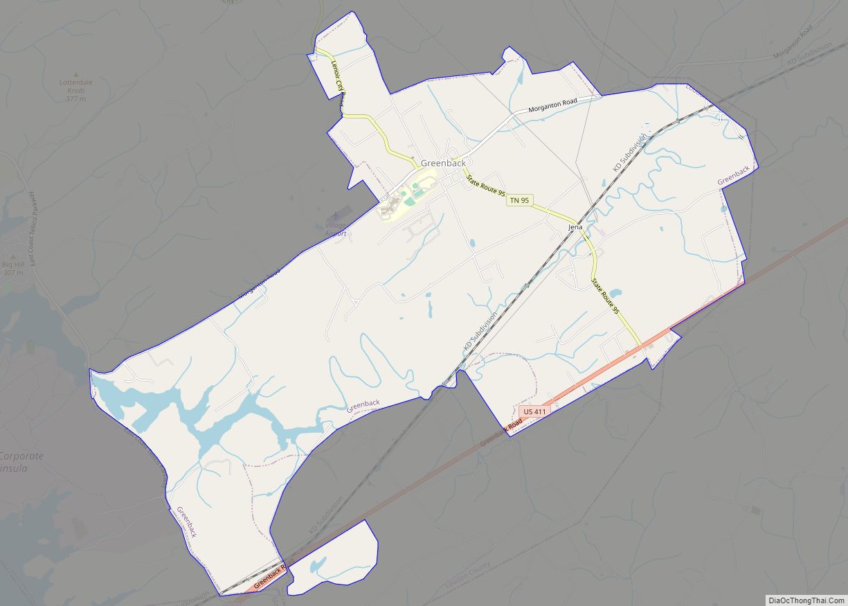 Map of Greenback city
