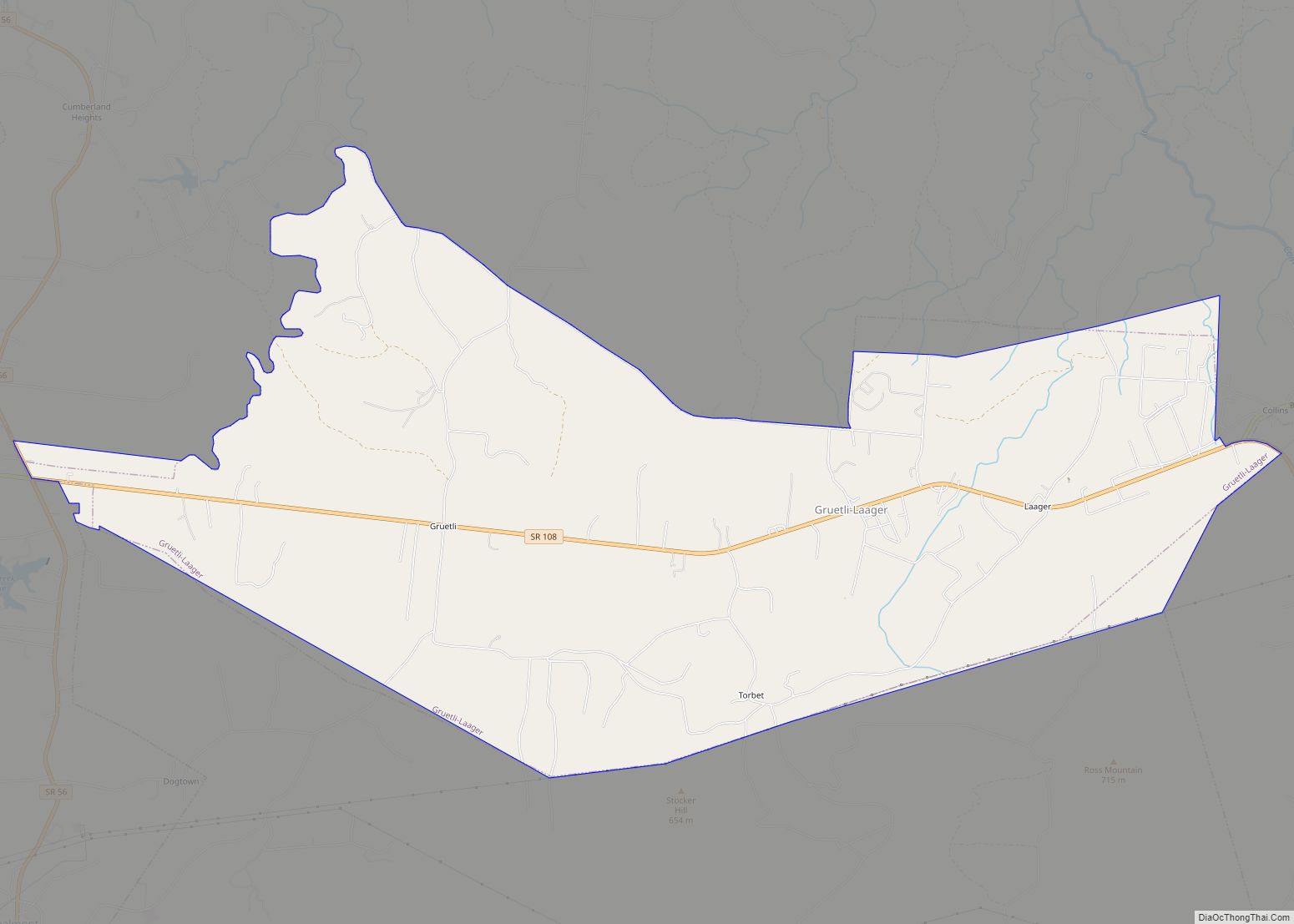Map of Gruetli-Laager city