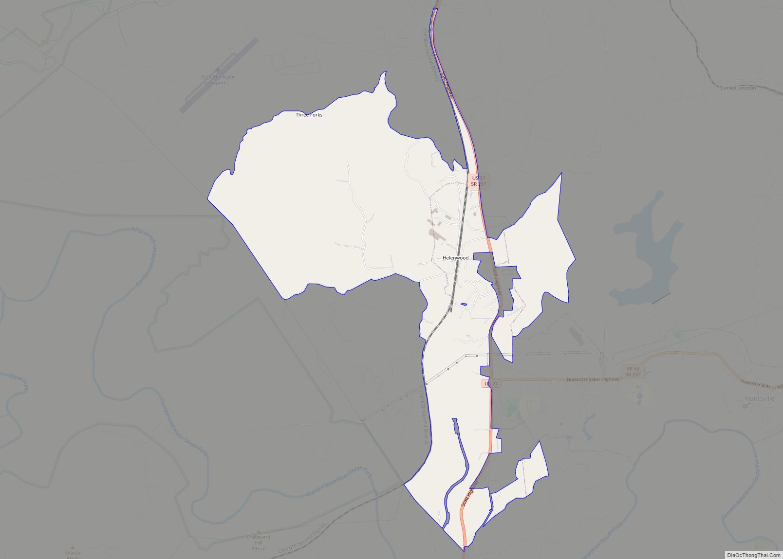 Map of Helenwood CDP