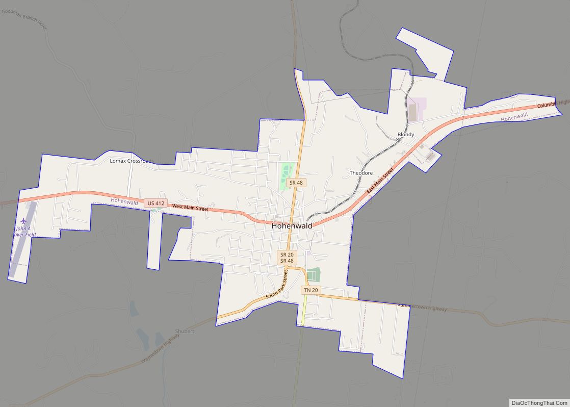 Map of Hohenwald city