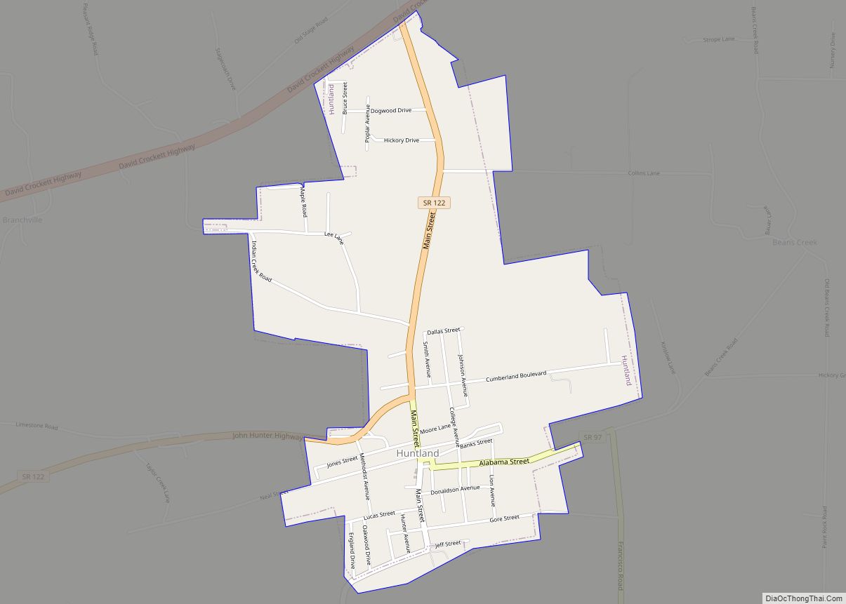 Map of Huntland town