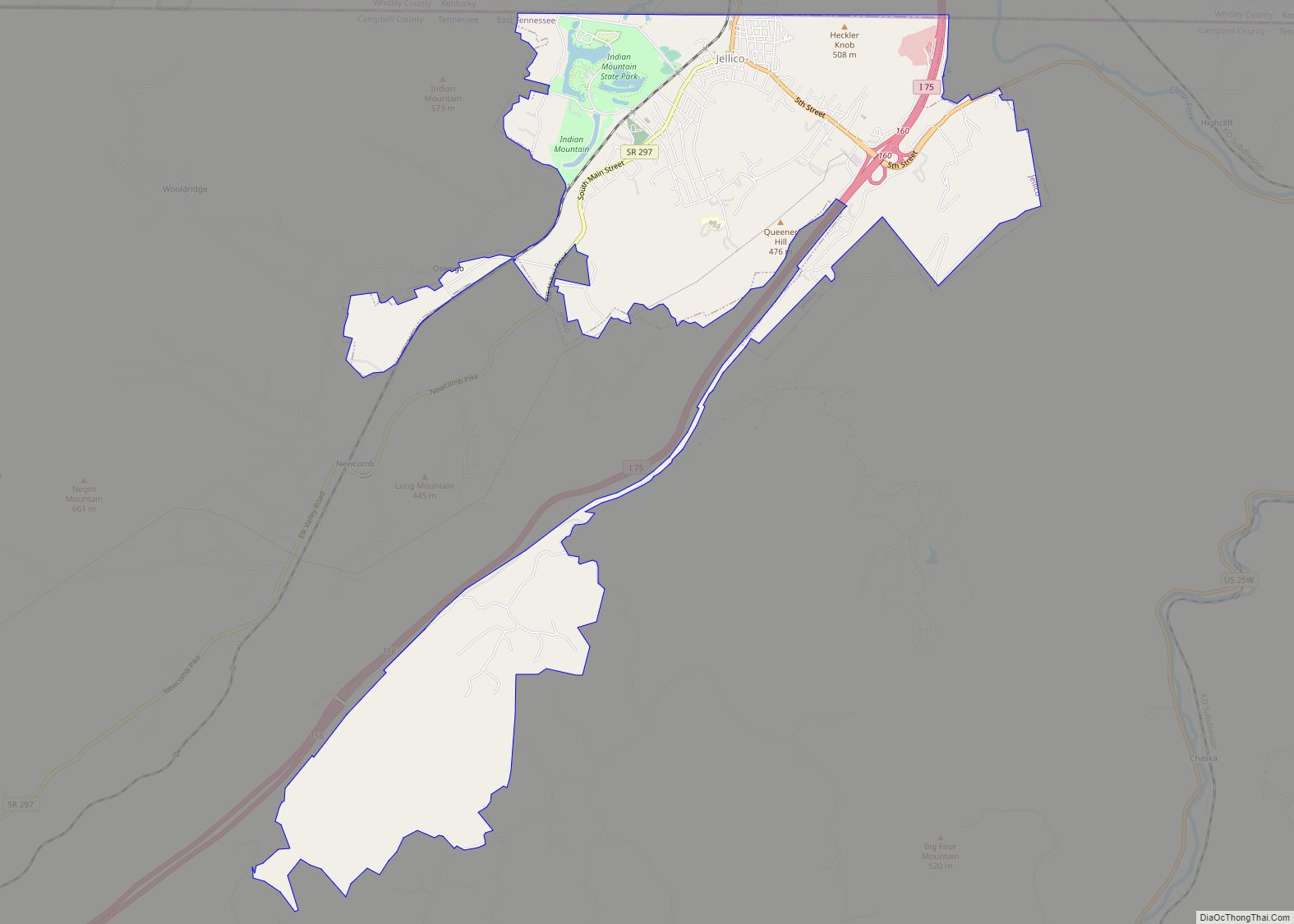 Map of Jellico city