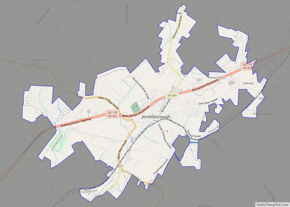 Map of Jonesborough town