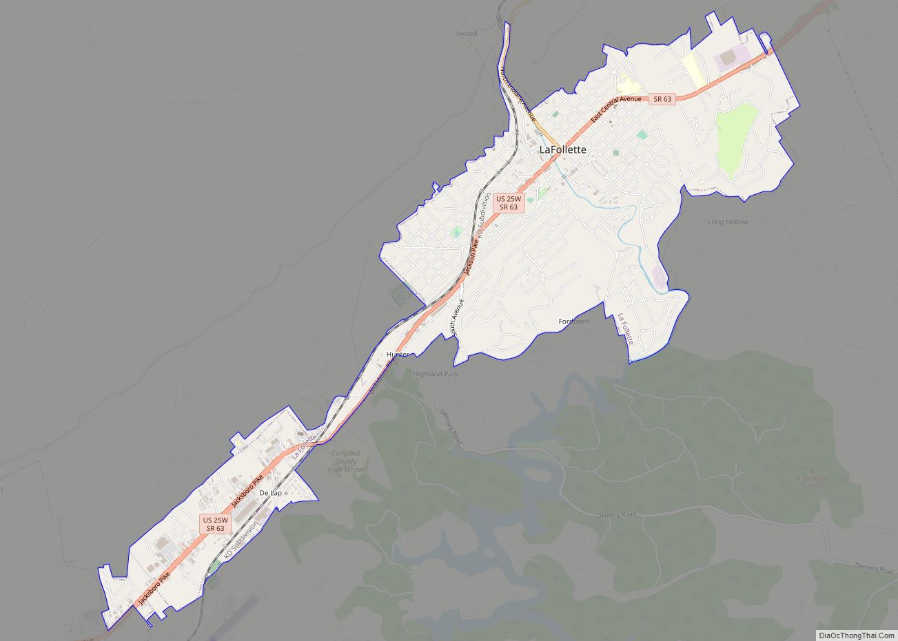 Map of La Follette city
