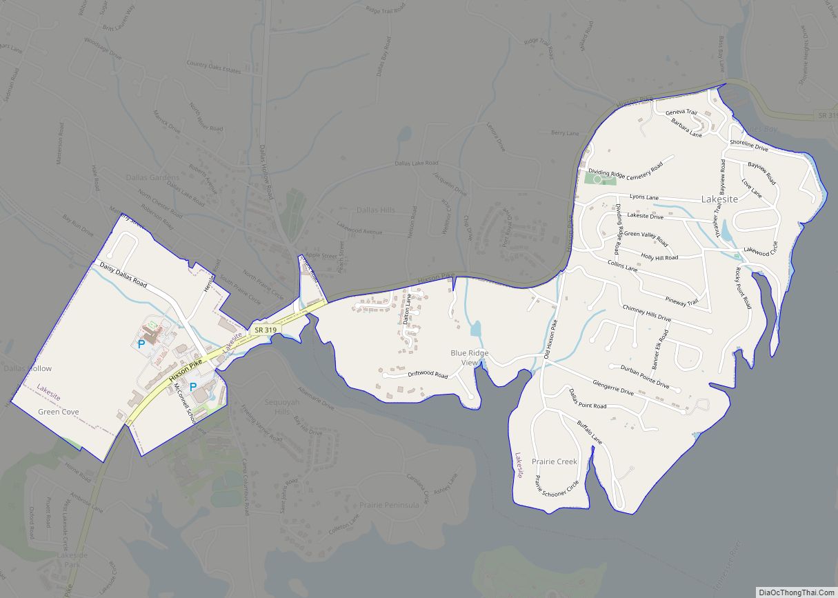 Map of Lakesite city