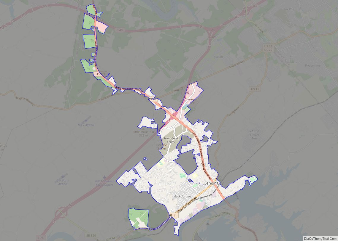 Map of Lenoir City city