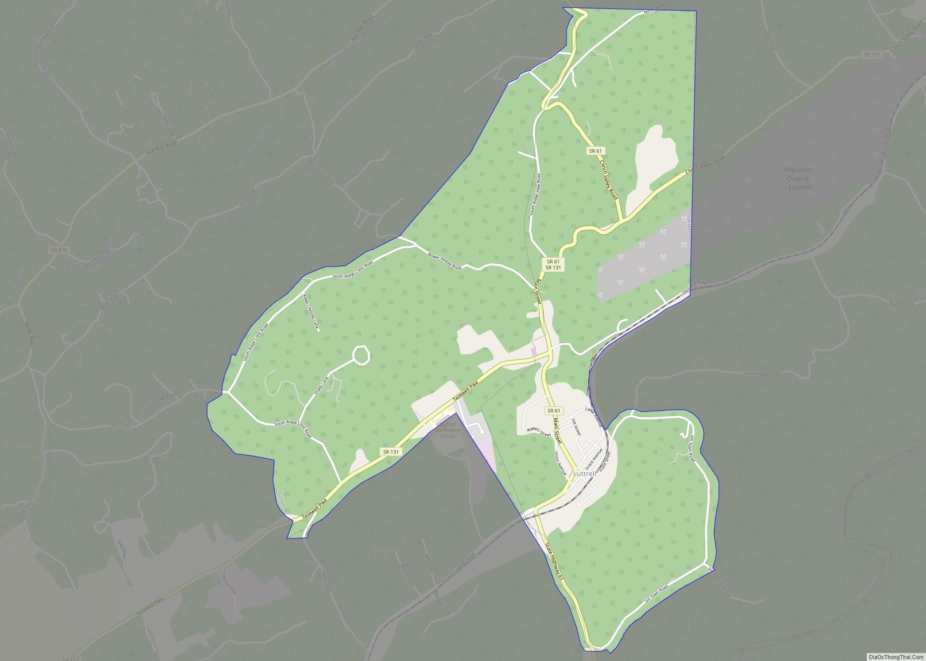 Map of Luttrell town