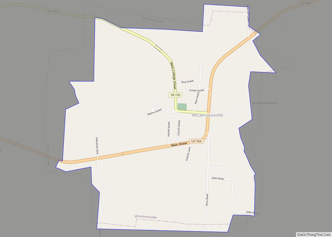 Map of McLemoresville town