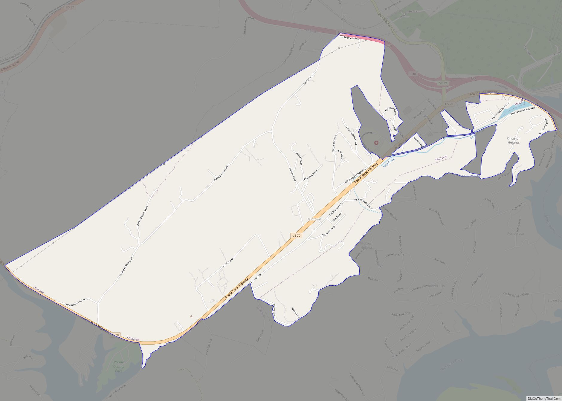 Map of Midtown CDP