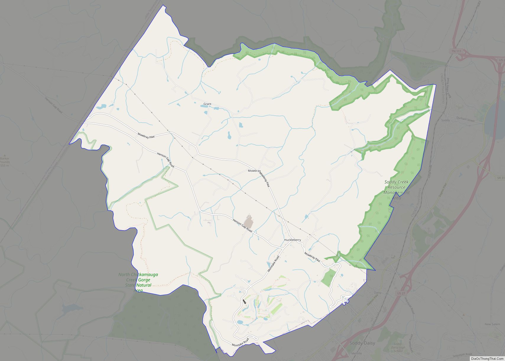 Map of Mowbray Mountain CDP