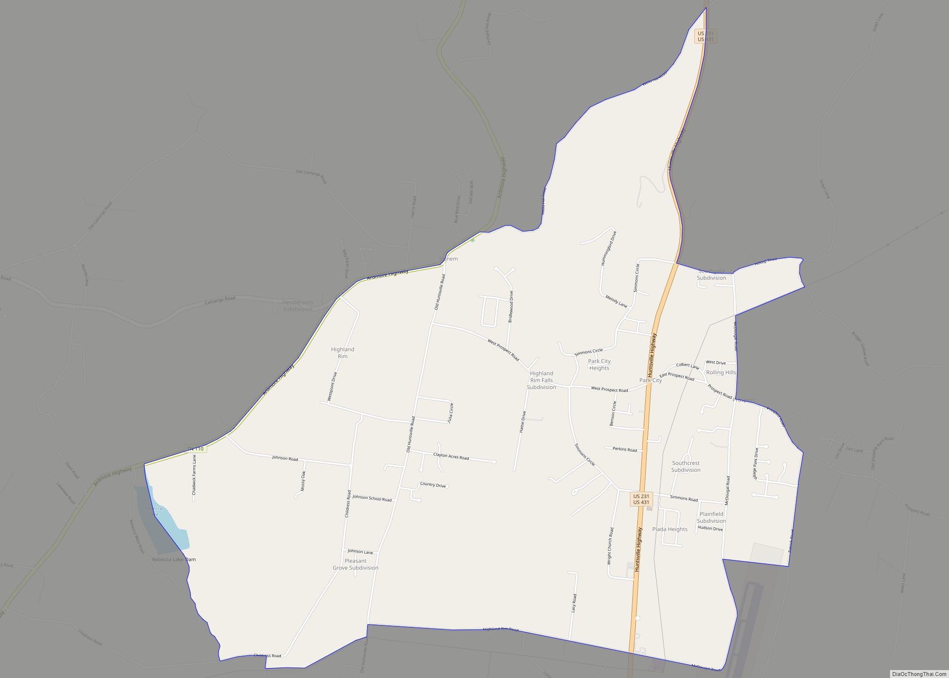 Map of Park City CDP, Tennessee