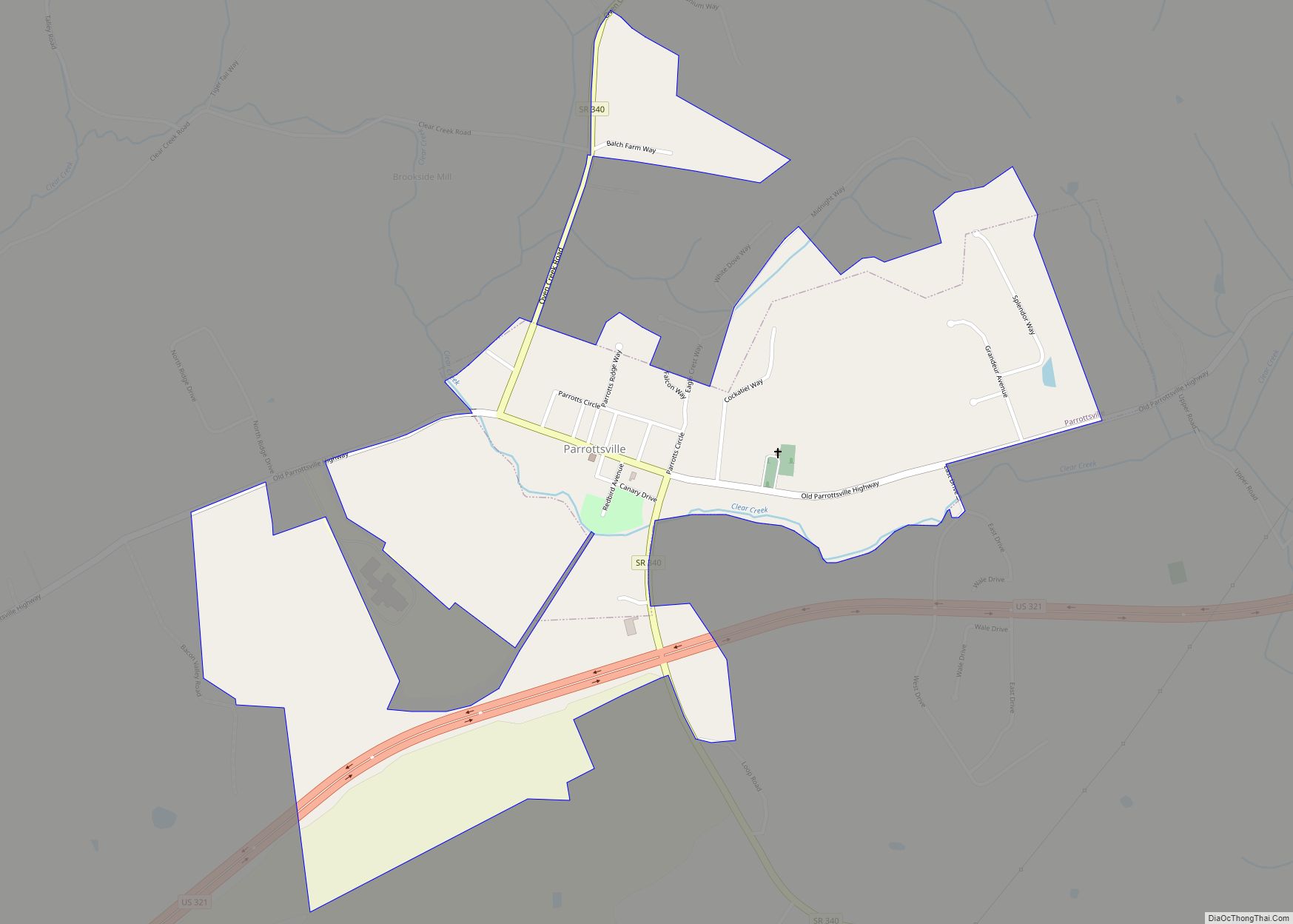 Map of Parrottsville town