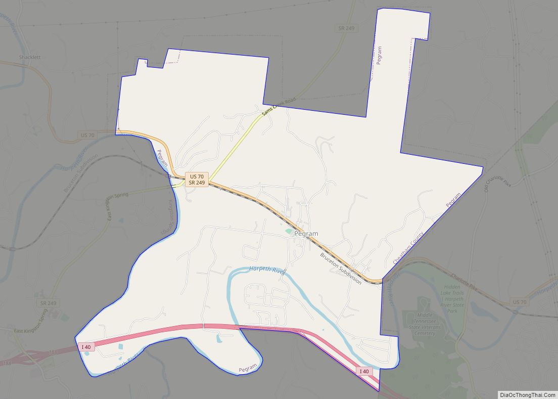 Map of Pegram town