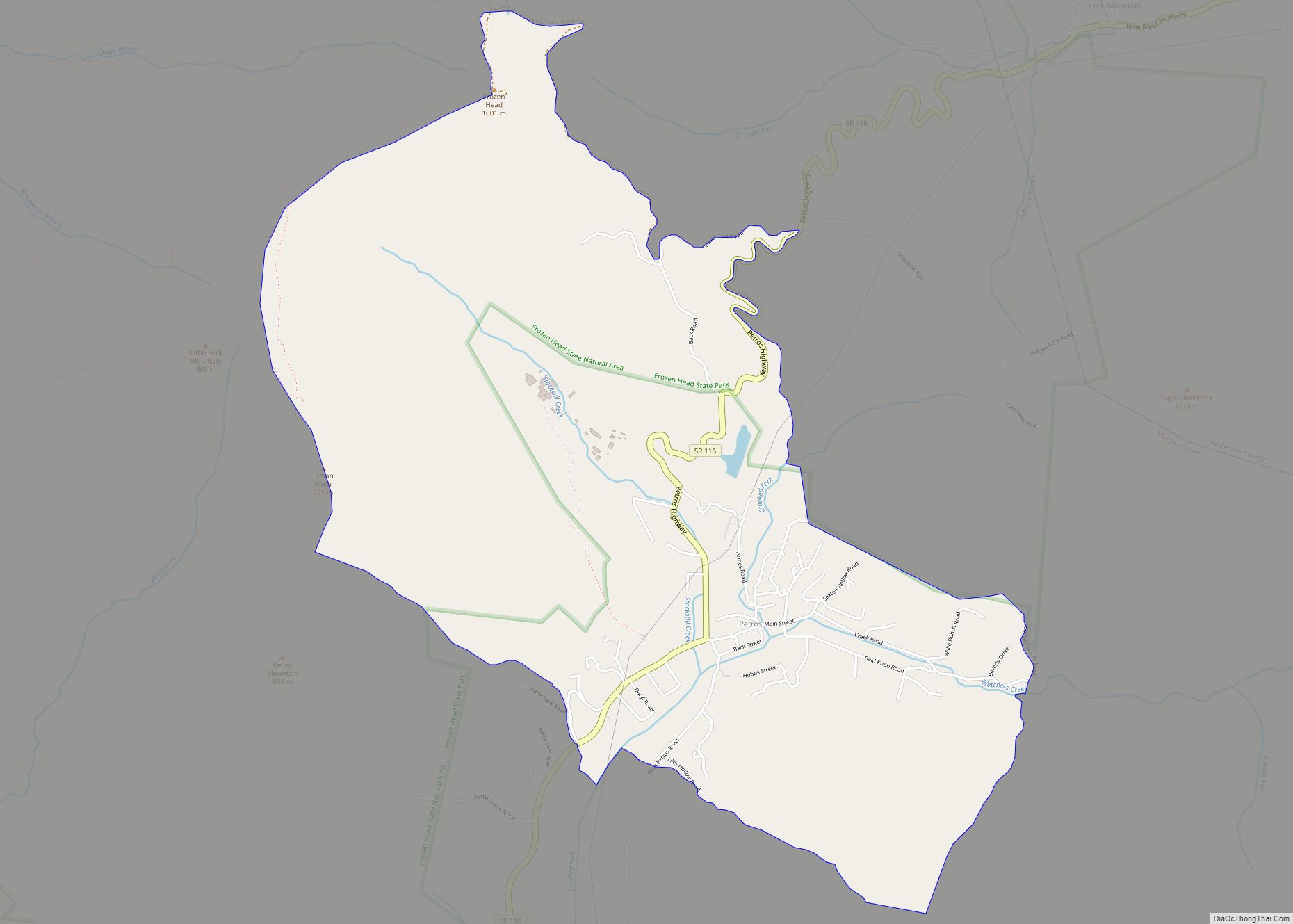 Map of Petros CDP