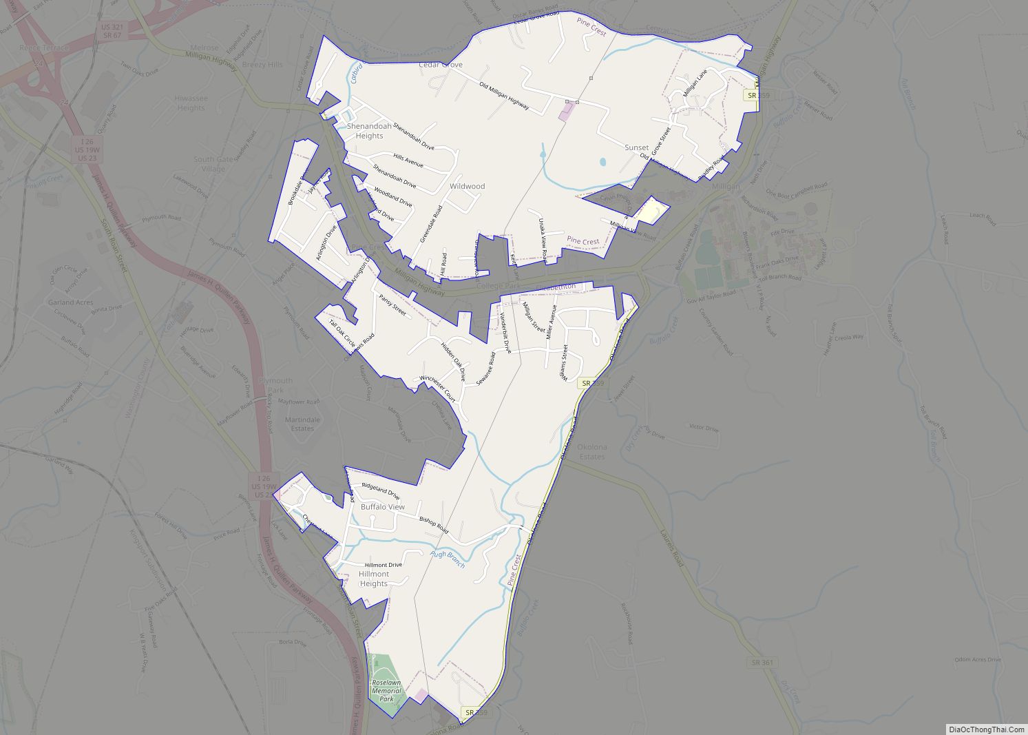 Map of Pine Crest CDP