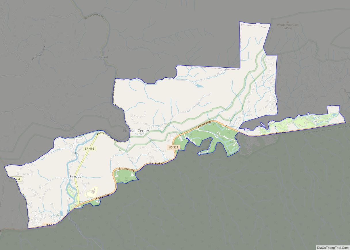 Map of Pittman Center town