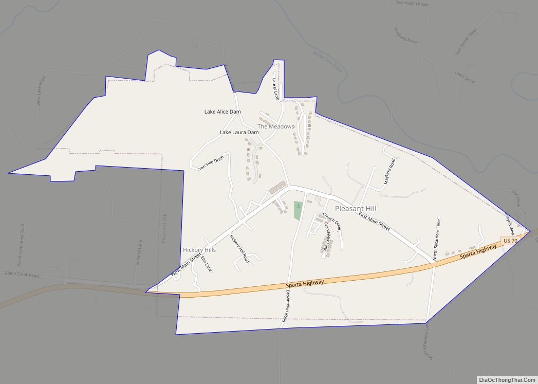 Map of Pleasant Hill town, Tennessee