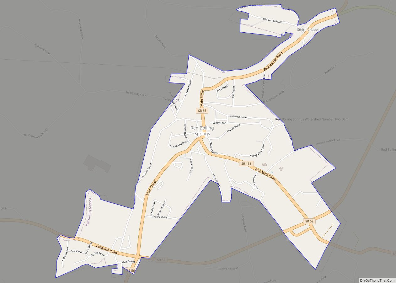 Map of Red Boiling Springs city
