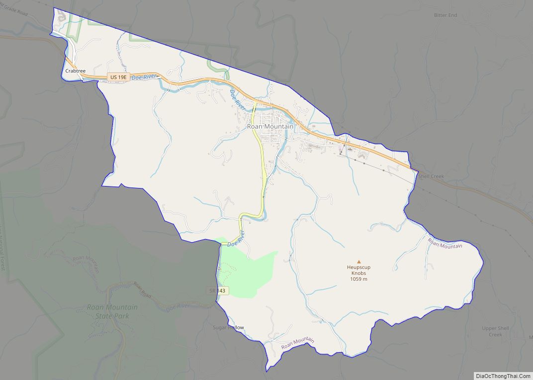 Map of Roan Mountain CDP