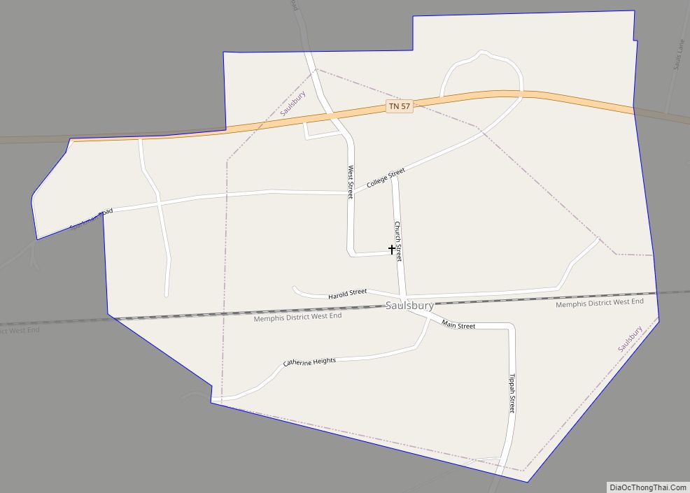 Map of Saulsbury town