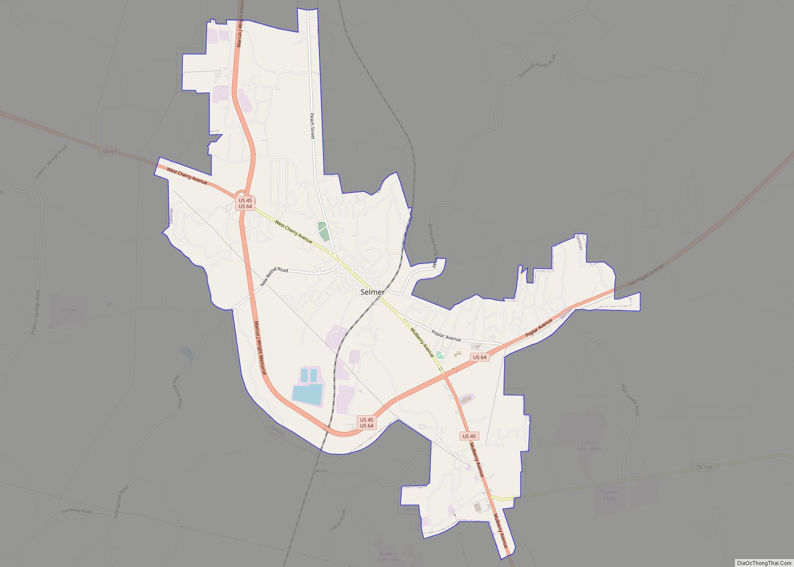Map of Selmer town
