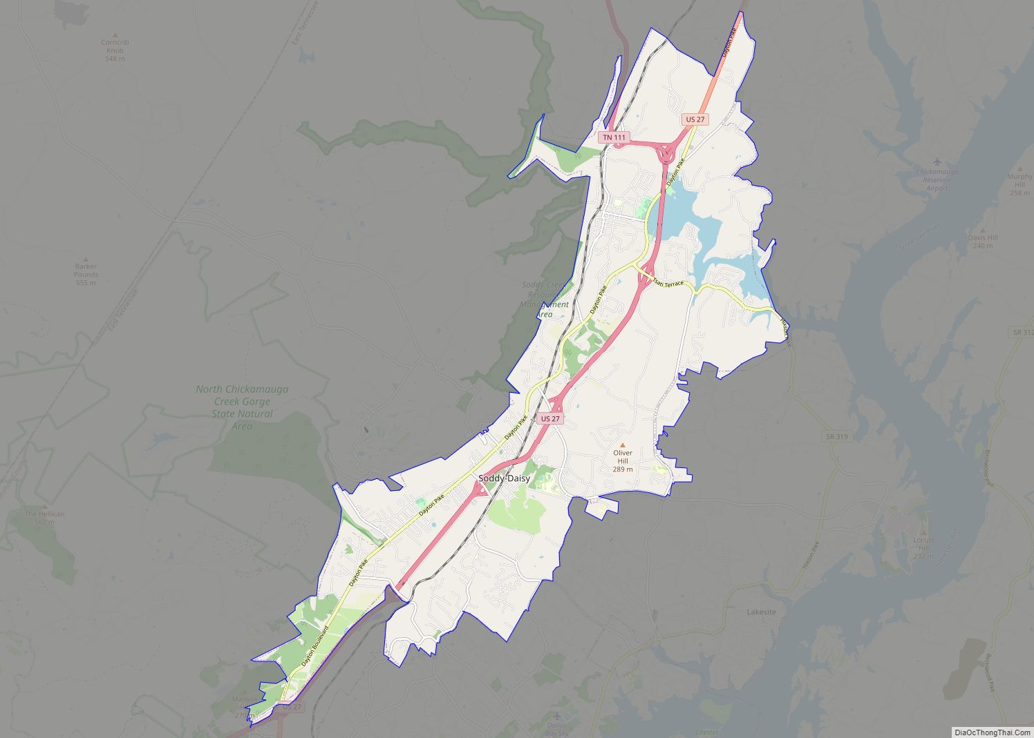 Map of Soddy-Daisy city