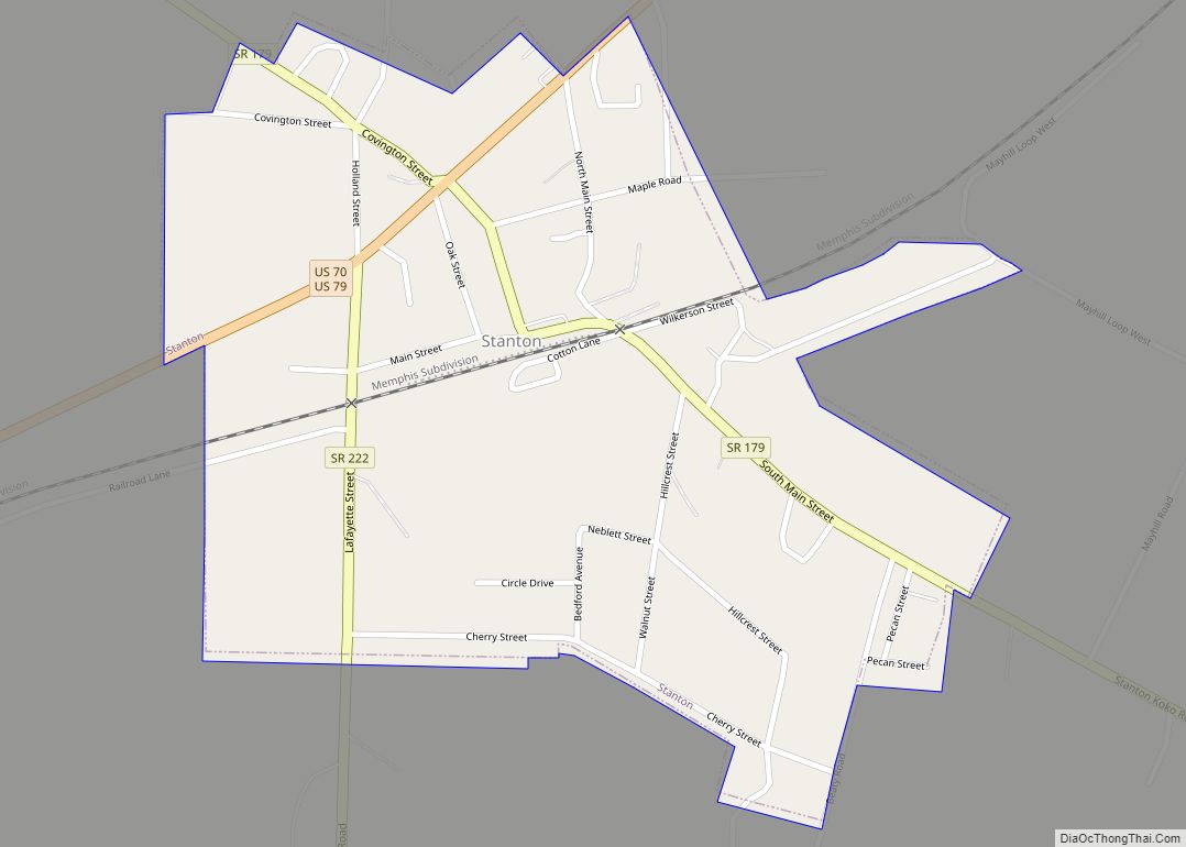 Map of Stanton town, Tennessee