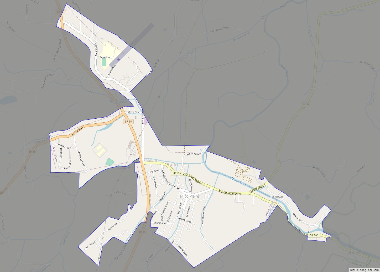 Map of Tellico Plains town