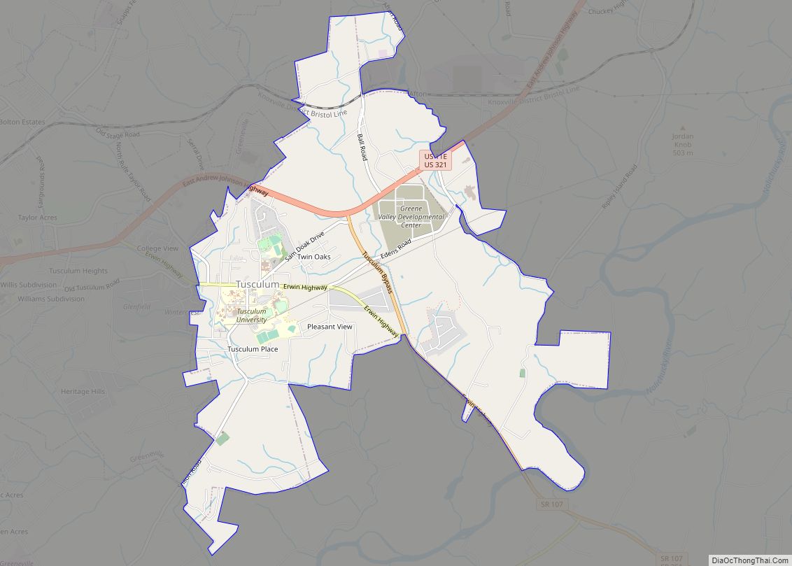 Map of Tusculum city