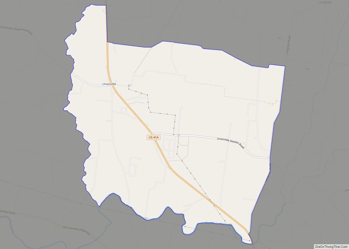 Map of Unionville CDP, Tennessee