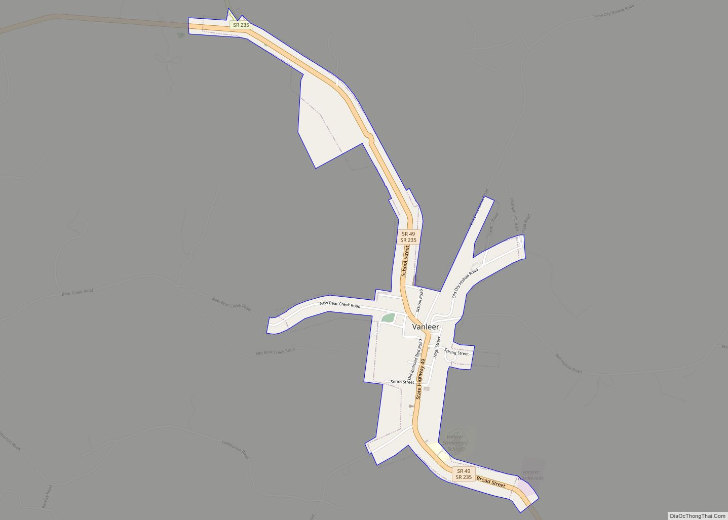 Map of Vanleer town