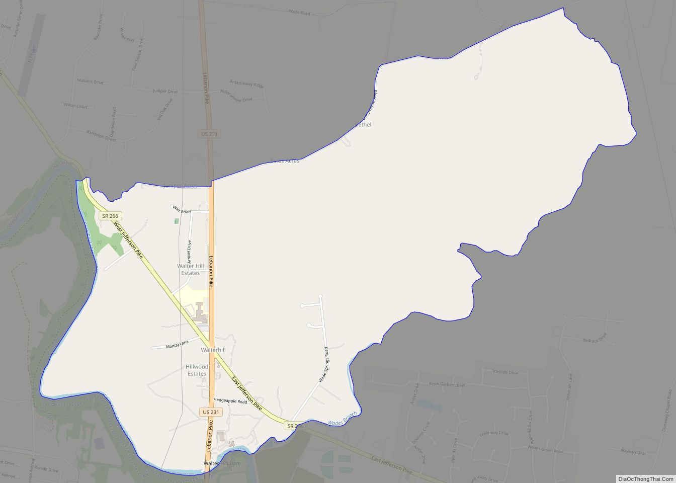 Map of Walterhill CDP
