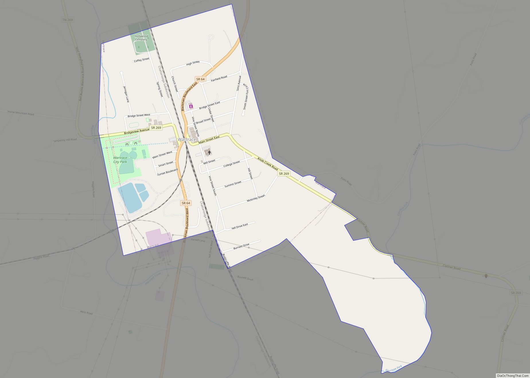 Map of Wartrace town